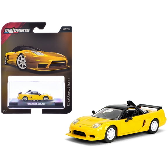 1995 Honda NSX-R GT RHD (Right Hand Drive) Yellow with Black Top "Collection" Series 1/64 Diecast Model Car by Majorette