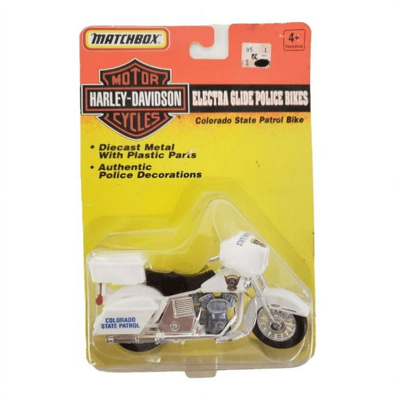 1995 Matchbox Harley Davidson Motorcycle Electra Glide Colorado State Patrol Bike Diecast 1:20