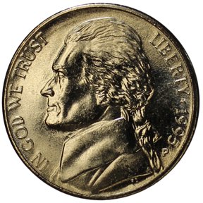1995-P Jefferson Nickel Full Step Gem BU