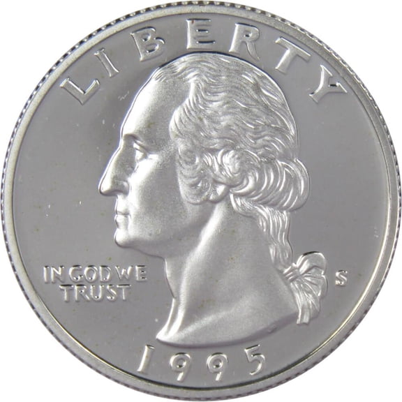1995 S Washington Quarter Choice Proof 90% Silver 25c US Coin Collectible