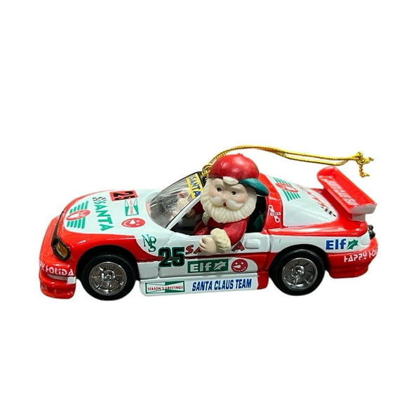 1995 Santas Speedway Enesco Christmas Tree Ornament 129011