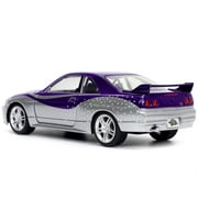 1995 Skyline GT-R BCNR33 Purple and Silver Metallic "Fast & Furious" Series 1/32 Diecast Model Car by Jada