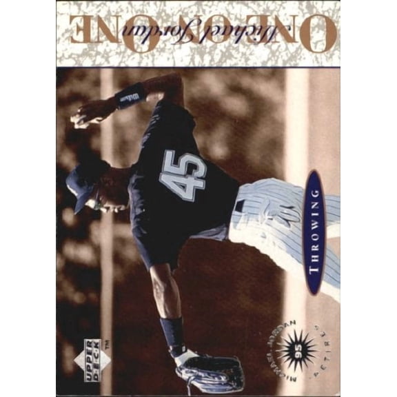 1995 Upper Deck Minors Michael Jordan One On One #1 Michael Jordan Throwing Baseball Trading Card