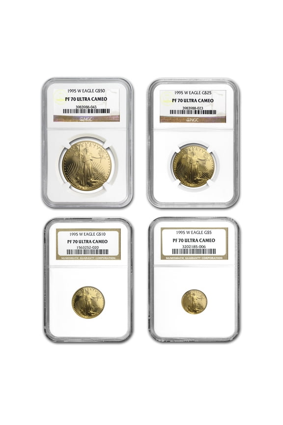 1995-W 4-Coin Proof American Gold Eagle Set PF-70 UCAM NGC