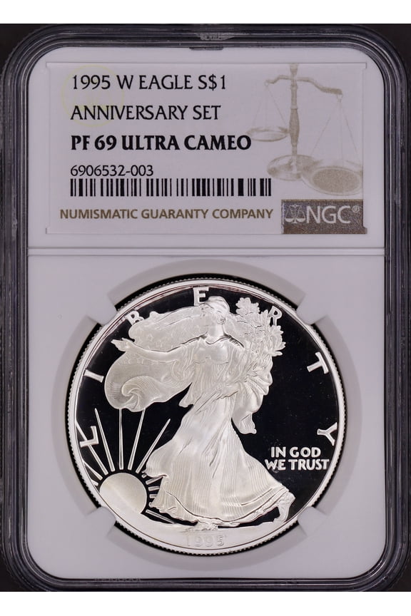 1995-W American Silver Eagle NGC PR69DCAM - Key Date Anniversary Set
