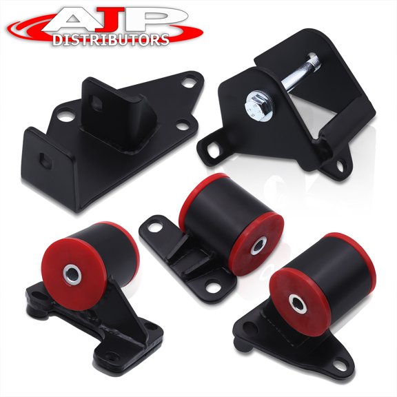 For 1996-2000 Honda Civic H-Series Engine Swap Conversion Steel Motor Mounts w/ Solid Polyurethane Bushings Kit (Black) - EK EK9 H22 H22A H23 JDM F-Series F20 F22 F23