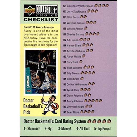 1996-97 Collector's Choice #199 Damon Stoudamire Avery Johnson CL NBA Basketball Trading Card