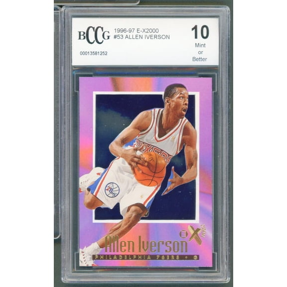 1996-97 E-X2000 #53 Allen Iverson Rookie Card BGS BCCG 10 Mint+