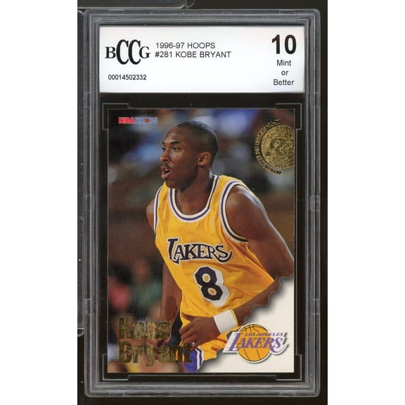 1996-97 Hoops #281 Kobe Bryant Rookie Card BCCG 10 Mint+