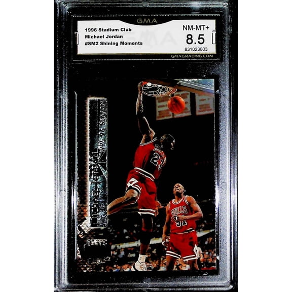 1996-97 Stadium Club Shining Moments Michael Jordan Chicago Bulls #SM2 GMA 8.5 NM-MT+ NBA Trading Card
