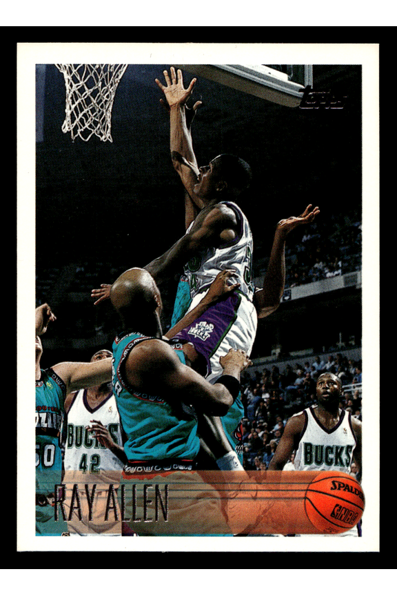 1996-97 Topps Ray Allen #217 Rookie RC Trading Card Milwaukee Bucks NBA Basketball