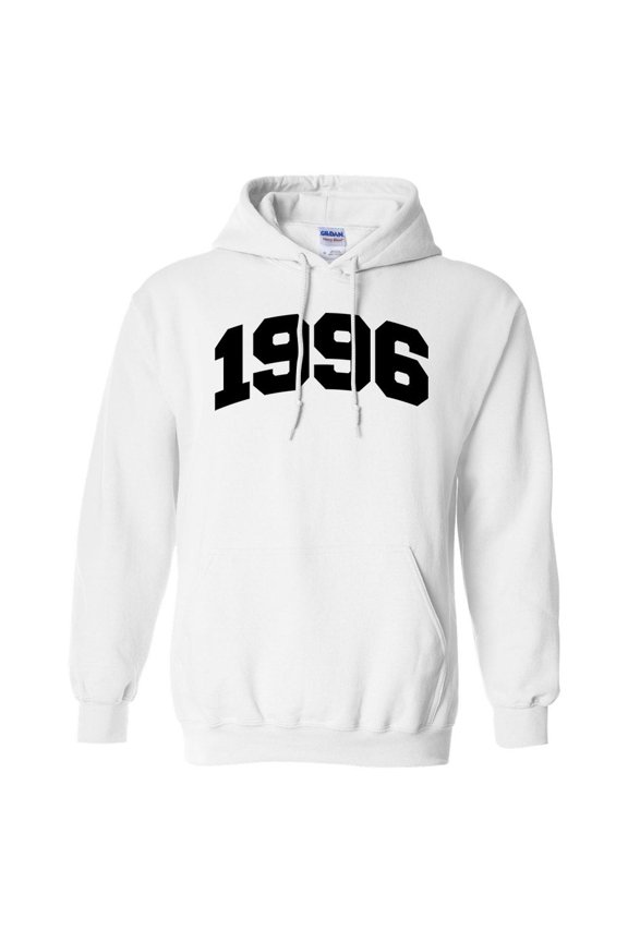 1996 College Style Hoodie Sweatshirt Unisex Large White