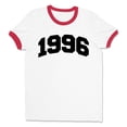 thumbnail image 1 of 1996 College Style Ringer Tee Shirt Unisex Medium White/Red, 1 of 5