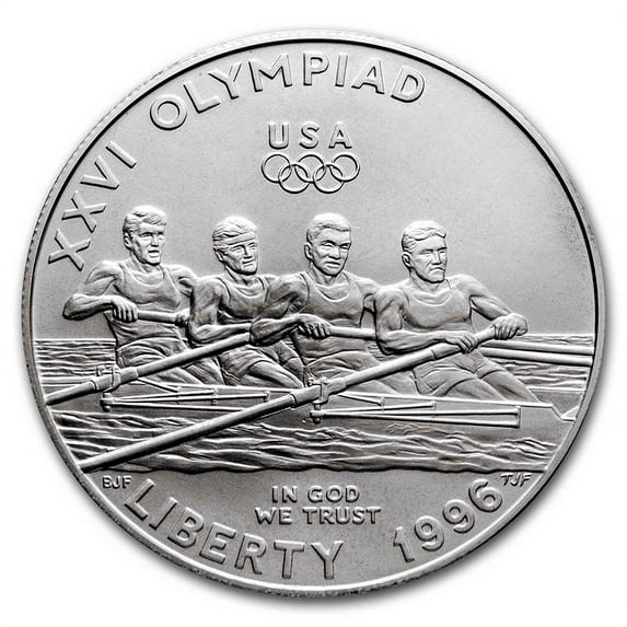 1996-D Olympic Rowing $1 Silver Commem BU (w/Box & COA)