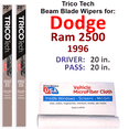 thumbnail image 1 of 1996 Dodge Ram 2500 Beam Blade Wipers (Set of 2), 1 of 3