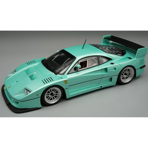1996 Ferrari F40 LM "Press Version" Light Blue Metallic with Case "Mythos Series" Limited Ed 1/18 Model Car by Tecnomodel