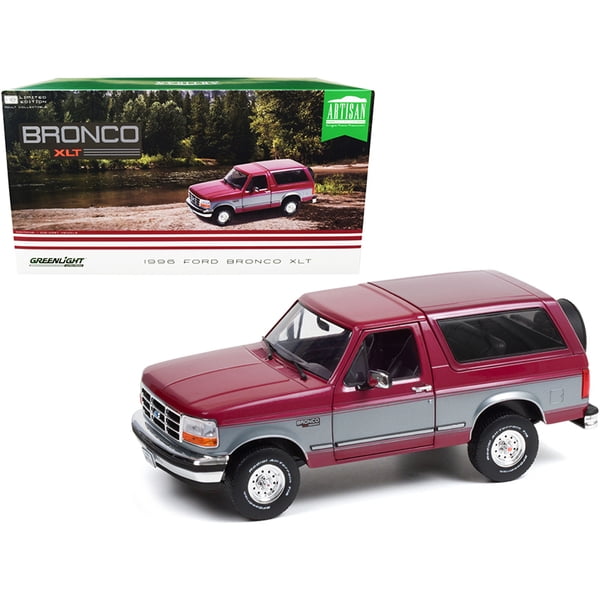 1996 Ford Bronco XLT(green light) 1/18限定 1996 Ford Bronco Xlt Burgundy And Silver 1/18 Diecast Model Car By