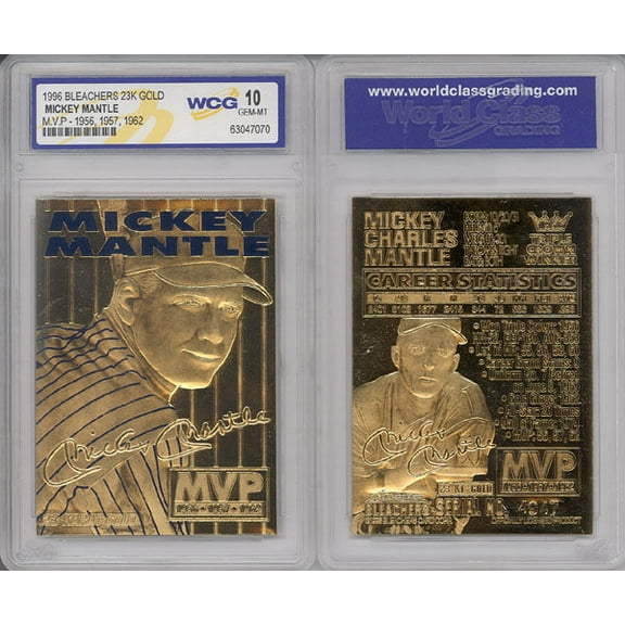 1996 Mickey Mantle 3-TIME MVP NY Yankees 23K Gold Card - Graded Gem-Mint 10