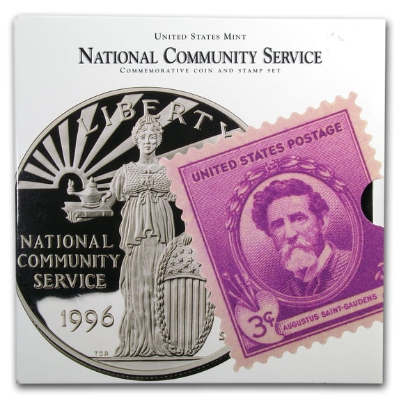 1996 National Community Service Coin & Stamp Set