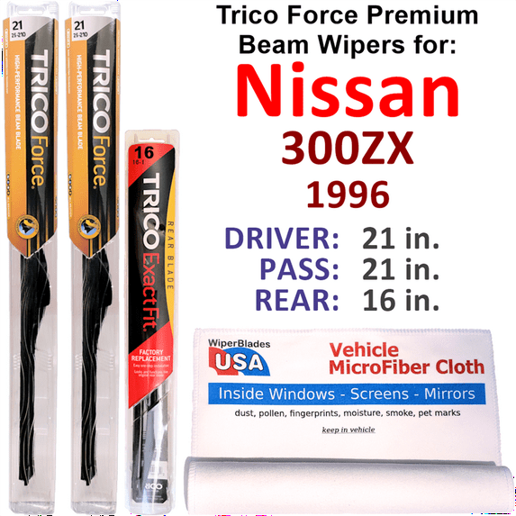 1996 Nissan 300ZX Performance Beam Wipers (Set of 3) w/Rear Wiper