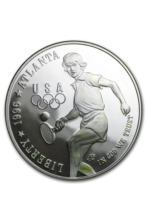 1996-P Olympic Tennis $1 Silver Commem Proof (Capsule Only)