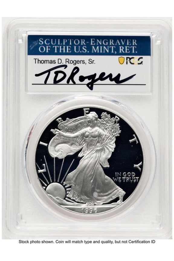 1996-P S$1 Proof American Silver Eagle Coin PCGS PR70 DCAM - HAT781017234