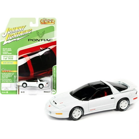 1996 Pontiac Firebird Trans Am T/A WS6 Bright White with Black Top and Red Interior "Classic Gold Collection" Limited Edition to 7418 pieces Worldwide 1/64 Diecast Model Car by Johnny Lightning