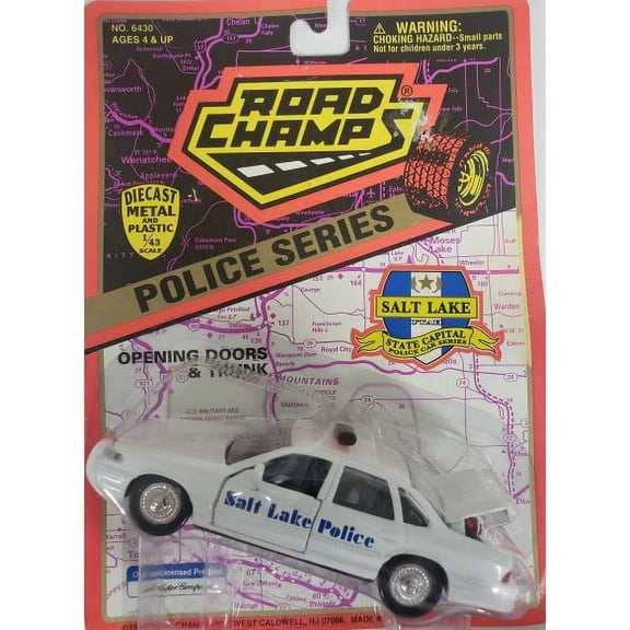 1996 Road Champs Police Series 1/43 Scale Emergency Vehicle Replica - Salt Lake City, Utah Police Car
