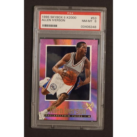 1996 Skybox E-X2000 Allen Iverson #53 PSA 8