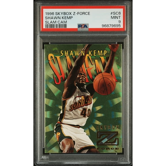 Graded 1996 Skybox Z-Force Slam Cam Shawn Kemp #SC6 PSA 9 Basketball Card