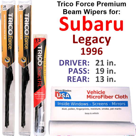 1996 Subaru Legacy Performance Beam Wipers (Set of 3) w/Rear Wiper