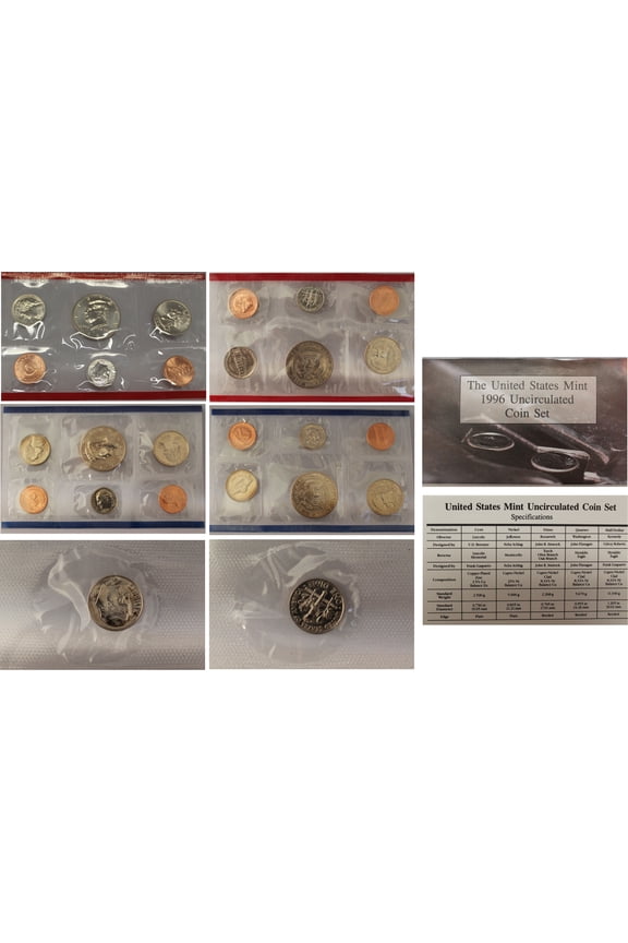 1996 U.S. Mint Set 11 Coins Collectible OGP Set (Includes West Point Dime)
