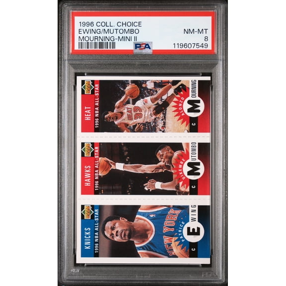 1996 Upper Deck Coll. Choice Mini II Ewing/Mutombo/Mourning #M135/M91/M145 PSA 8