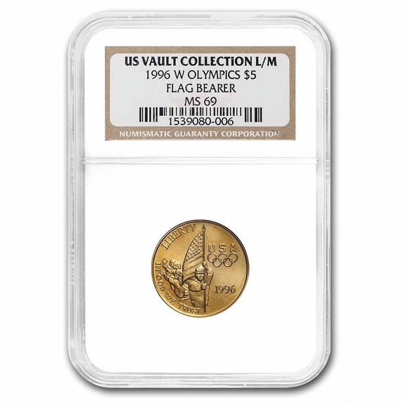 1996-W Gold $5 Commem Flag Bearer MS-69 NGC