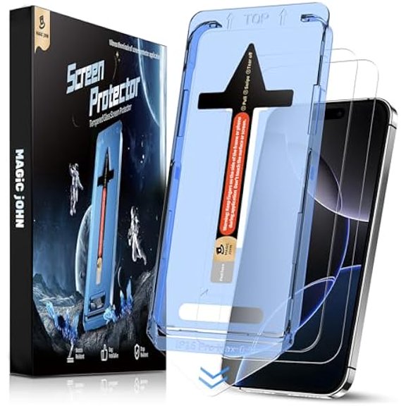 1997 2 Pack for iPhone 16 Pro 6.3 inch Privacy Tempered Glass Screen Protector, Auto Dust-Elimination, Bubble Free, Easy Installation