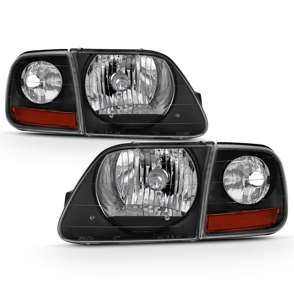 1997-2003 Ford F150 Expedition Lightning SVT Harley Davidson Headlights Black