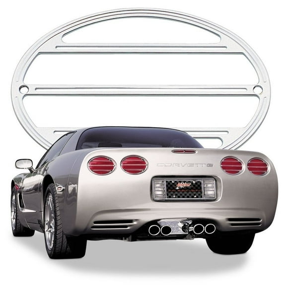 1997-2004 C5 Corvette Billet Chrome Taillight Bezel/Louvers