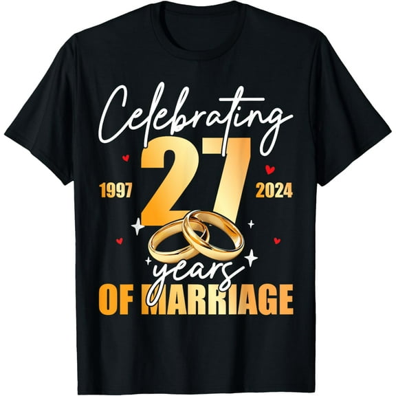 1997 27th 27 Years of Marriage Wedding Anniversary Couples T-Shirt