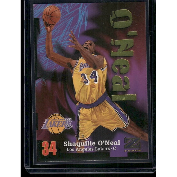 1997-98 SkyBox Z-Force Shaquille O'Neal #34 Los Angeles Lakers Basketball Card