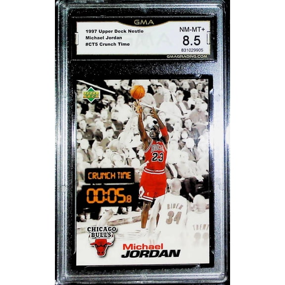 1997-98 Upper Deck Nestle Crunch Time Michael Jordan Chicago Bulls #CT5 GMA 8.5 NM-MT+ NBA Trading Card