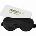 thumbnail image 1 of 1997 Adjustable 100% 22 Momme Mulberry Silk Sleep Mask for Sleeping, Filled with Premium Mulberry Silk, Softest & Breathable Blackout Eye Sleeping Mask (Black), 1 of 1