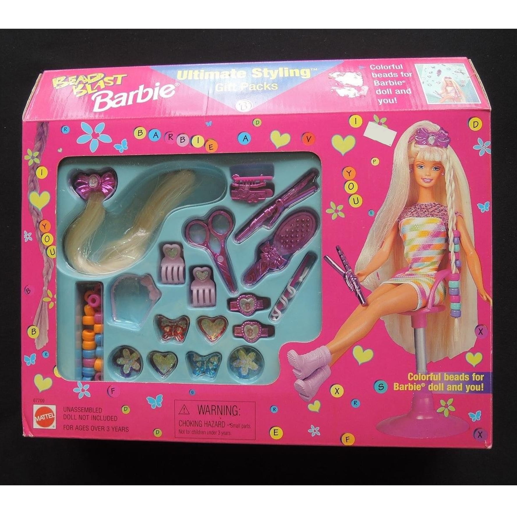 1997 Bead Blast Ultimate Styling Barbie, NRFB, (67709) Non-Mint Box