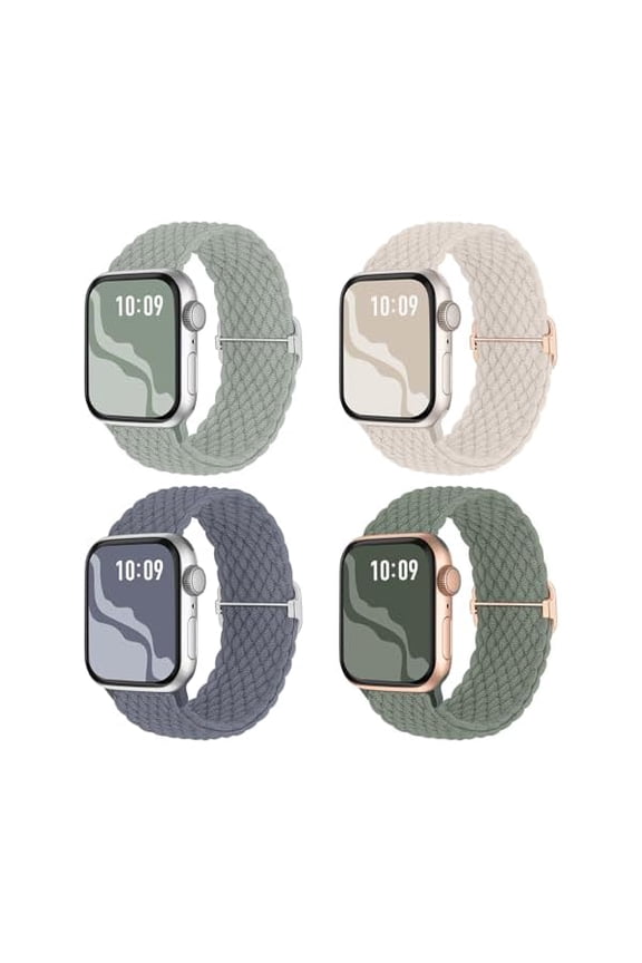Braided Stretchy Solo Loop Compatible for Apple Watch Band for Women Men, Nylon Elastic Straps Wristbands for iWatch Series 10 9 8 7 6 5 4 3 11 Ultra/SE 3 2 1