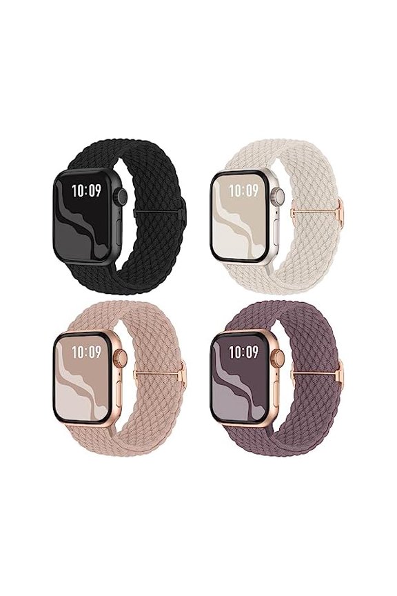 Braided Stretchy Solo Loop Compatible for Apple Watch Band for Women Men, Nylon Elastic Straps Wristbands for iWatch Series 10 9 8 7 6 SE 5 4 3 2 Ultra Ultra 2