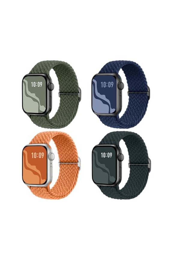 Braided Stretchy Solo Loop Compatible for Apple Watch Band for Women Men, Nylon Elastic Straps Wristbands for iWatch Series 10 9 8 7 6 SE 5 4 3 2 Ultra Ultra 2