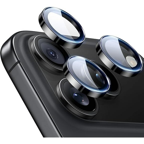 1997 Camera Lens Protector for iPhone 17 Pro Max/17 Pro/16 Pro Max/16 Pro/15 Pro Max/15 Pro/14 Pro Max/14 Pro, Ultra-tough HD Individual Lens Protectors, Ultra-thin Tempered Glass, 1 Pack, Black