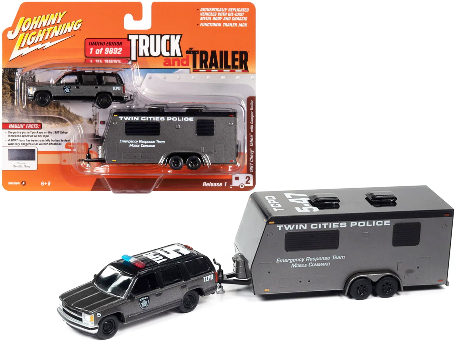 ミニカー Jonny Lightning 1/64 1997 Chevy Tahoe Johnny Lightning Road Trip #3 Red 1997 CHEVY TAHOE 1:64