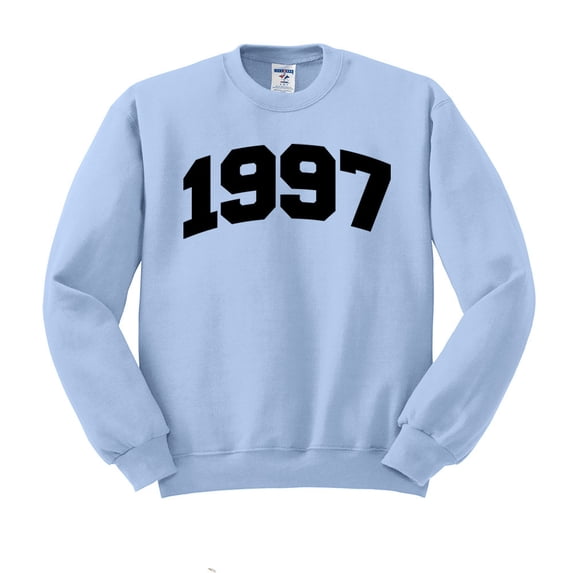 1997 College Style Sweatshirt Unisex Large Light Blue