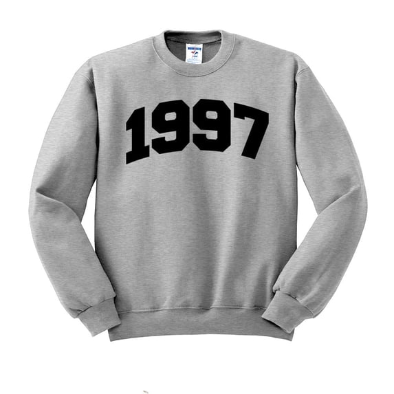 1997 College Style Sweatshirt Unisex Small Grey