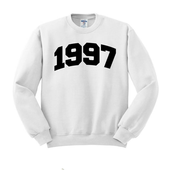 1997 College Style Sweatshirt Unisex Small White